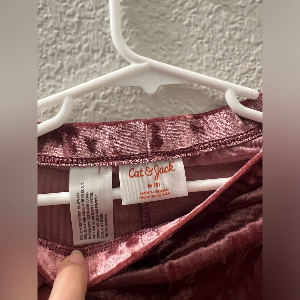 Velvet Kids Leggings in Rich Burgundy - Picture 4 of 4